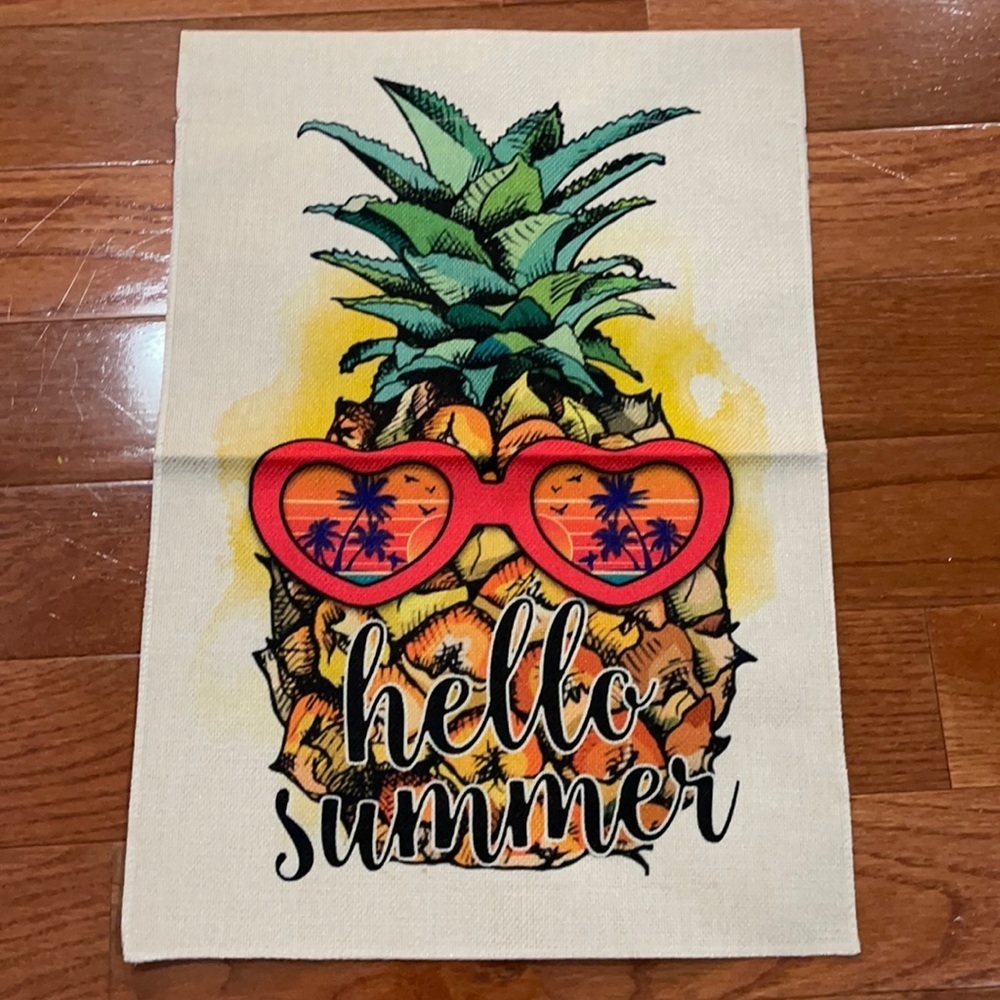 New Pineapple Hello Summer garden flag - Picture 1 of 3
